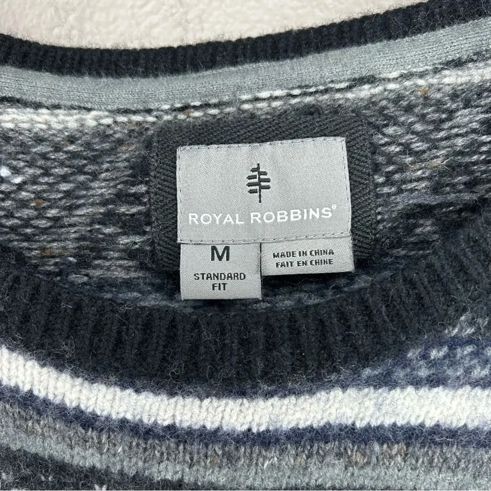 Royal Robbins Sequoia Standard Fit wool blend fair isle sweater mens size medium